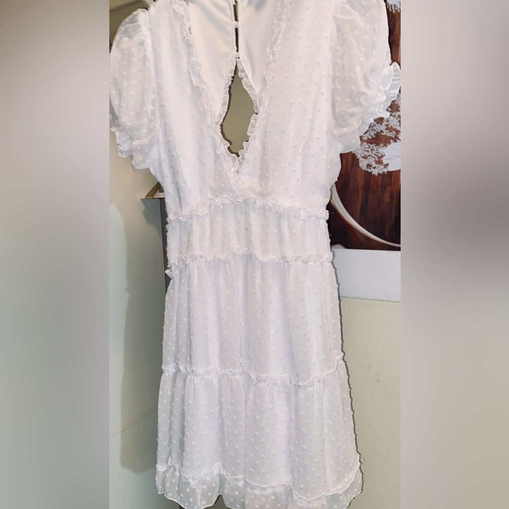 White Dress with back cutout